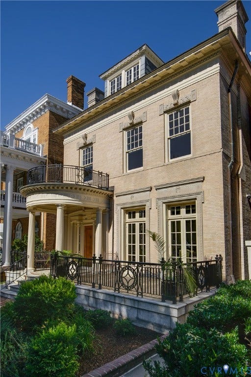 2504 Monument Avenue, The Fan, Richmond, VA 23220 Stately brick exterior with ornate cornice detailing