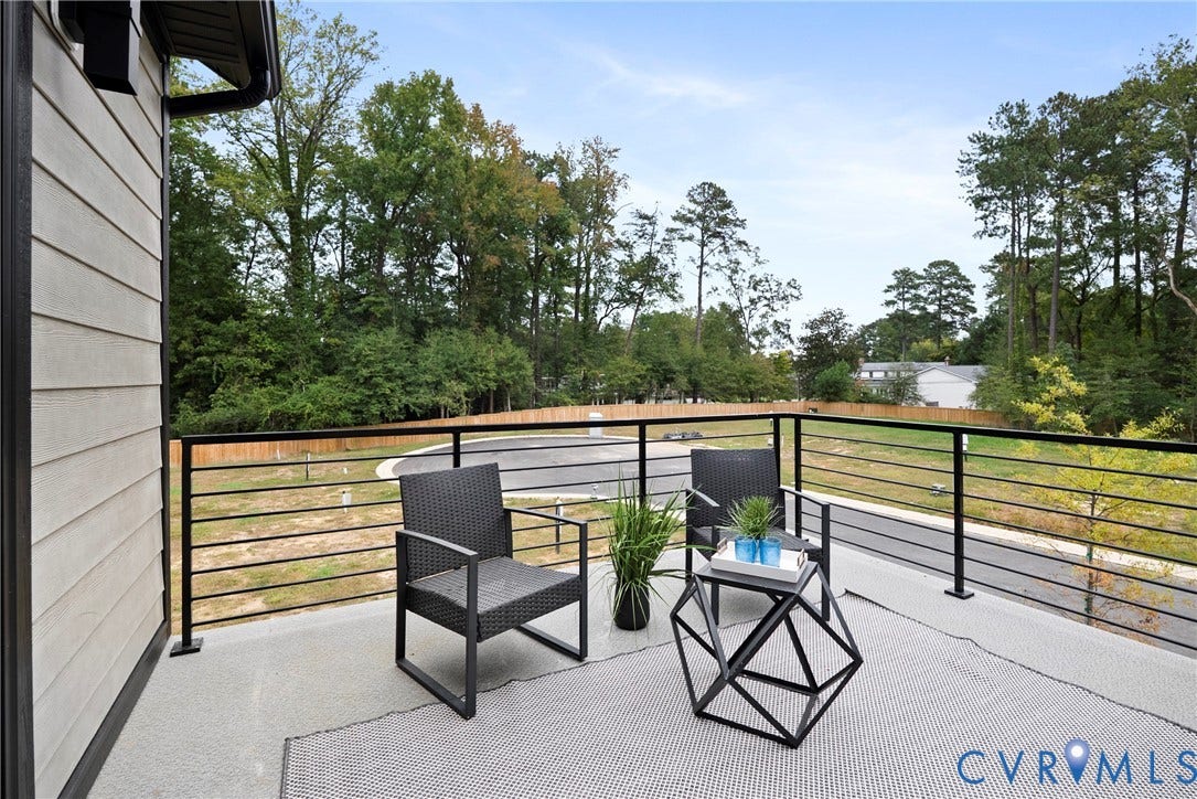 2708 Willoughton Lane, Enclave At Willow Oaks, Richmond, VA 23225 Balcony from Media Room / 5th bedroom
