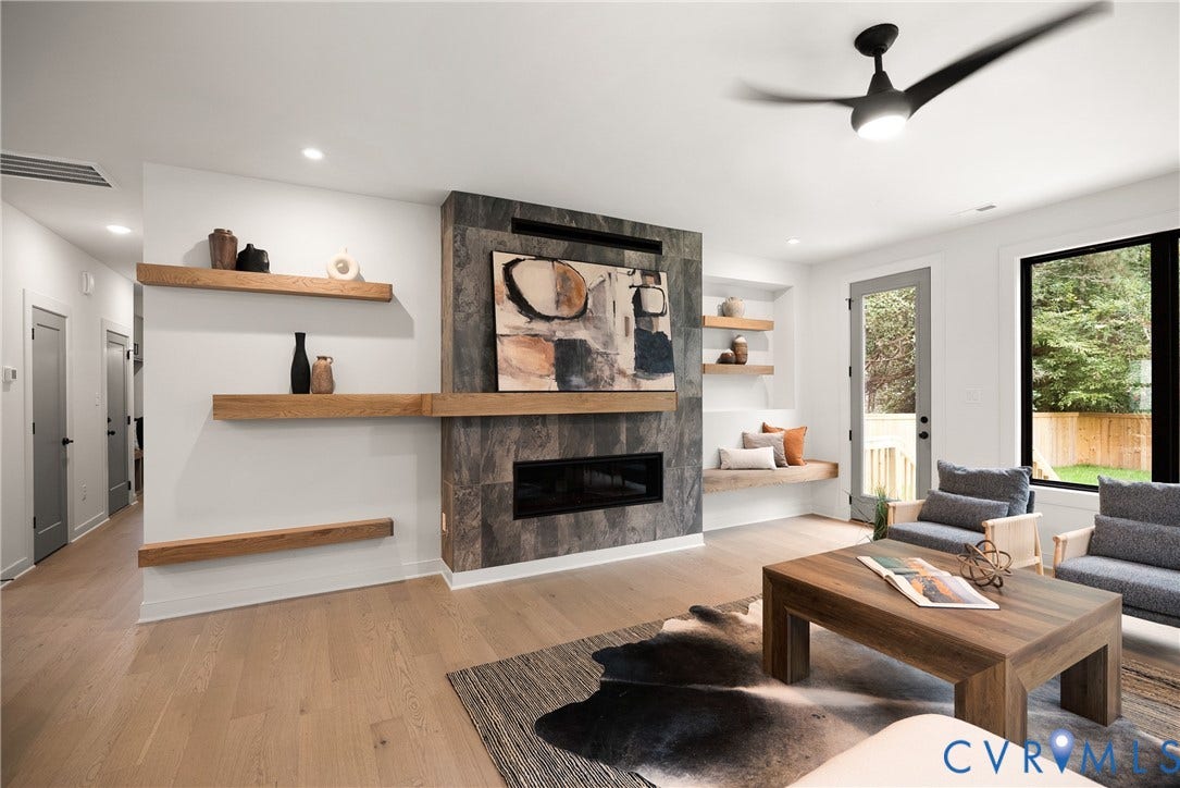 2708 Willoughton Lane, Enclave At Willow Oaks, Richmond, VA 23225 Custom mantel and floating shelves