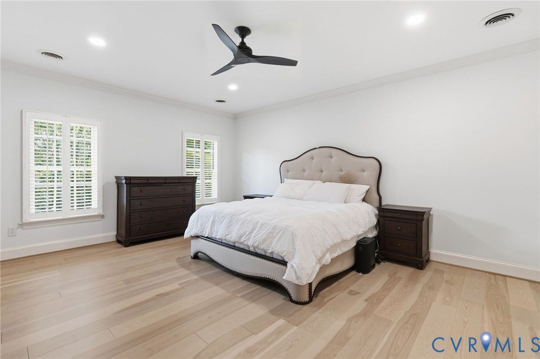 3808 Barrington Branch Court, Henrico, VA 23233 Recessed lighting, wood-finish flooring, crown molding, and plantation shutters
