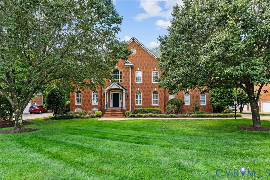3808 Barrington Branch Court, Henrico, VA 23233 Brick exterior with a prominent portico entrance