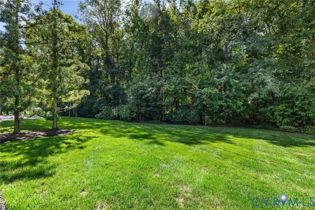 3808 Barrington Branch Court, Henrico, VA 23233 Expansive green lawn framed by mature trees and lush foliage
