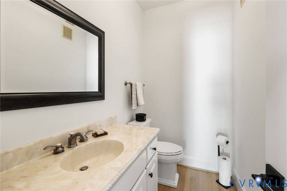 3808 Barrington Branch Court, Henrico, VA 23233 Half bath, vanity with a light-colored countertop and an undermount sink
