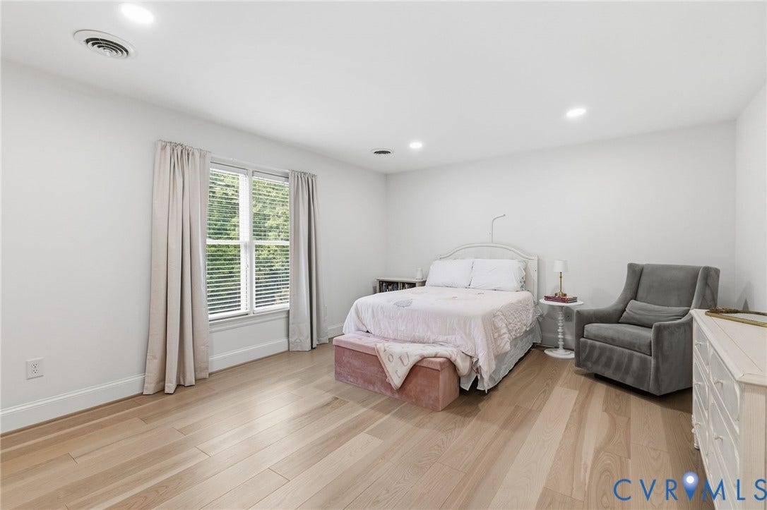 3808 Barrington Branch Court, Henrico, VA 23233 Hardwood flooring, recessed lighting, white walls, and a window with blinds