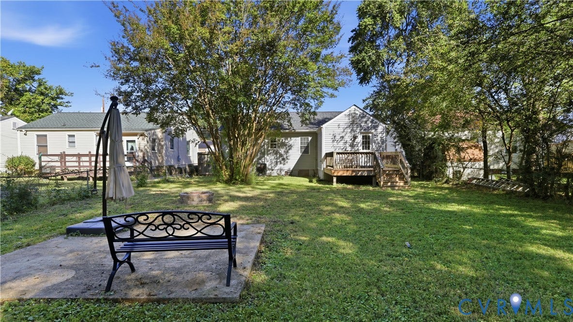 111 Moore Avenue, J C Robinson, Colonial Heights, VA 23834 Cement pad for additional shed or use as a patio.