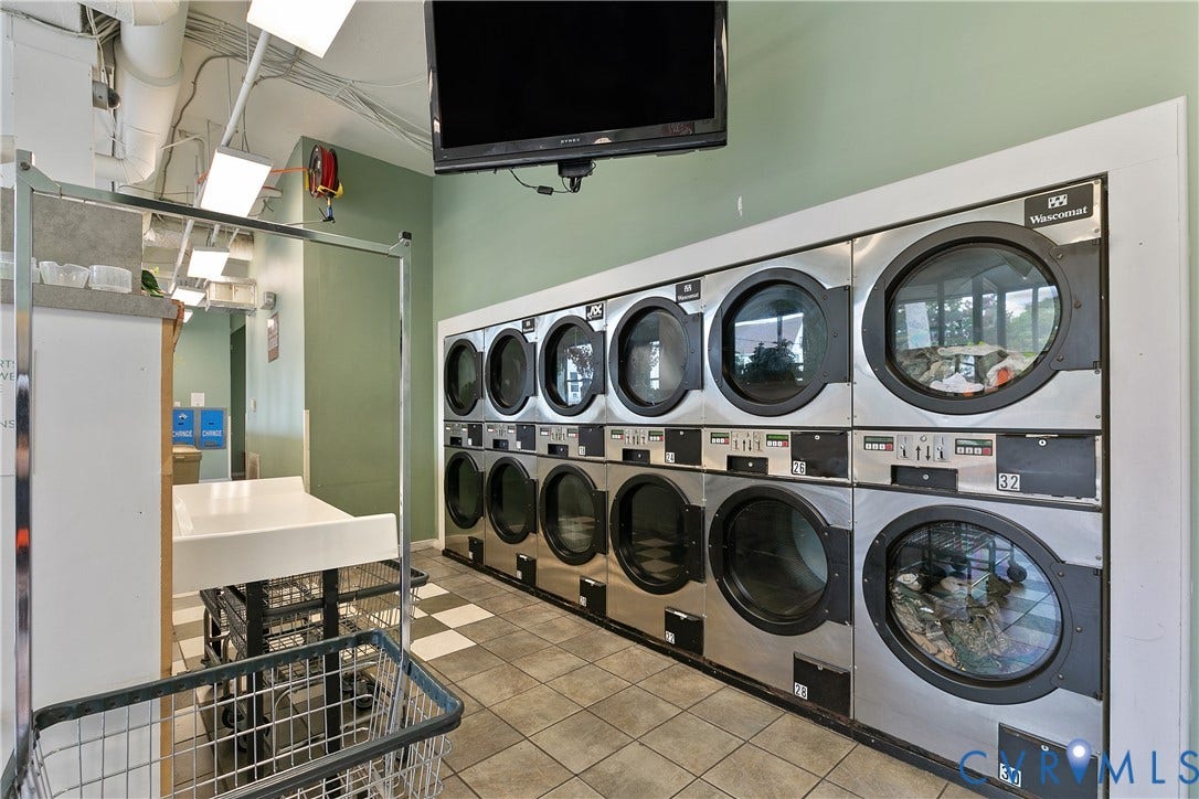 2021 North Avenue, Richmond, VA 23222 Multiple commercial-grade washing machines with glass doors