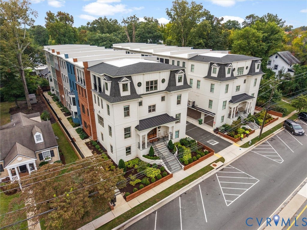 511 Libbie Avenue, #A, The Row At Westhampton, Richmond, VA 23226 Multi-story residential buildings with mansard roofs and dormer windows