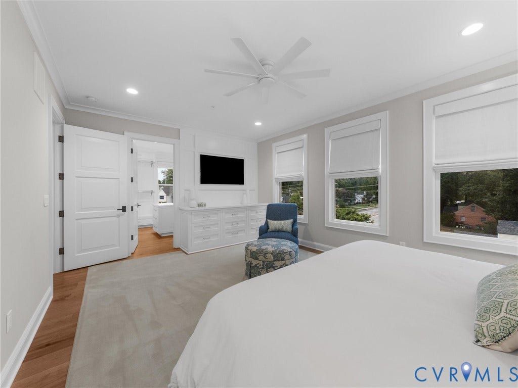 511 Libbie Avenue, #A, The Row At Westhampton, Richmond, VA 23226 Hardwood flooring, recessed lighting, ceiling fan, multiple windows, and built-in cabinetry