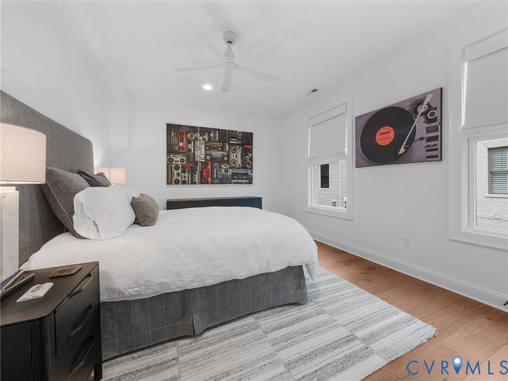 511 Libbie Avenue, #A, The Row At Westhampton, Richmond, VA 23226 Recessed lighting, wood-finish flooring, and a ceiling fan