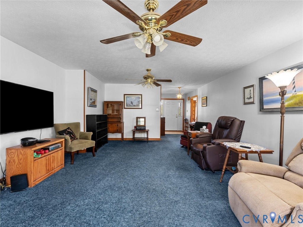 5325 Swift Hill Lane, Scandia Lake, Sandston, VA 23150 Recessed lighting, ceiling fan, and carpeted flooring