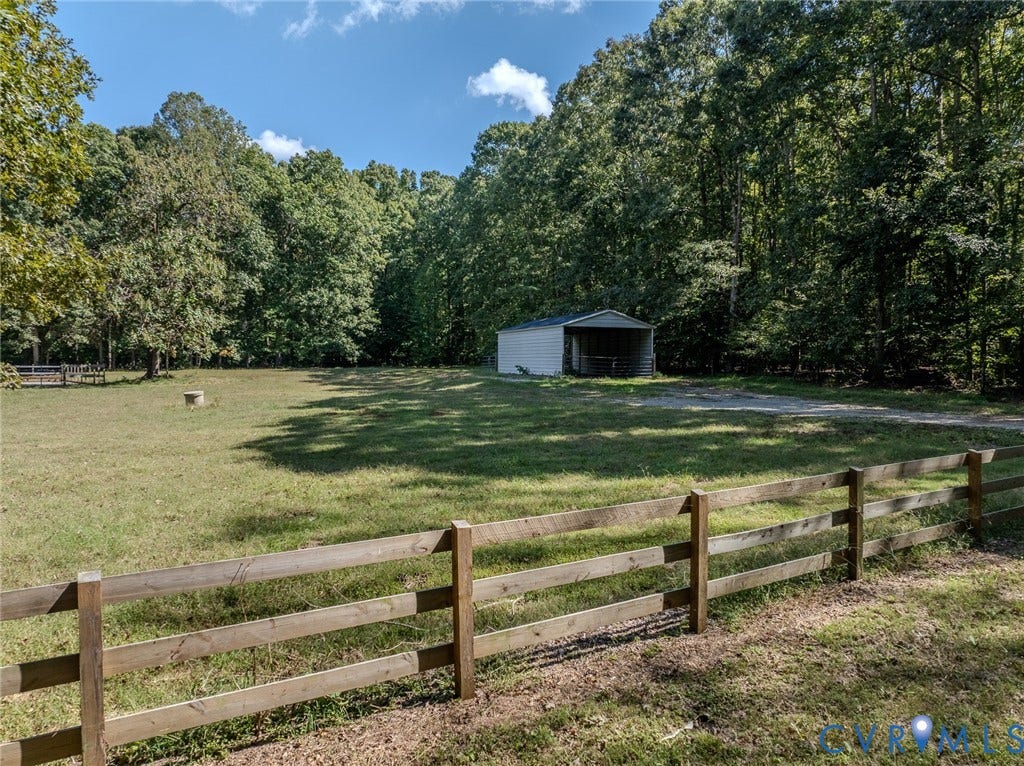3120 McQuinn Road, Powhatan, VA 23139 Back pasture with tractor shed