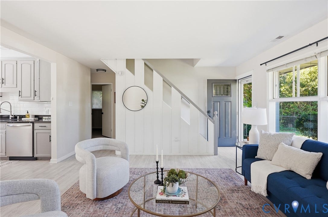 Expansive interior with light wood-finish flooring