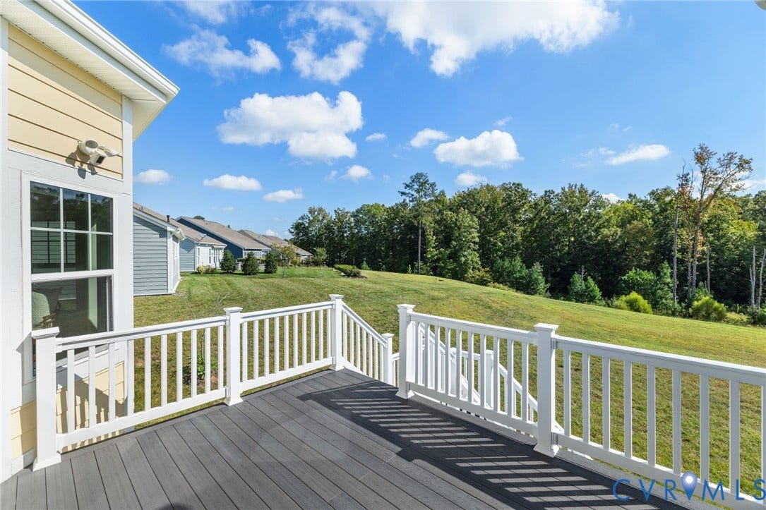 15750 Mosaic Creek Boulevard, Henrico, VA 23238 Spacious outdoor deck with composite decking and white railings