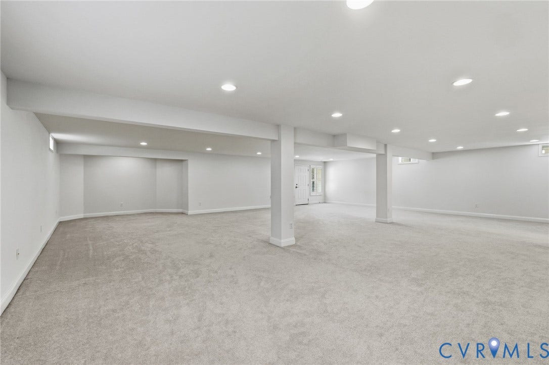 15750 Mosaic Creek Boulevard, Henrico, VA 23238 Expansive finished lower level featuring recessed lighting, walk-out access