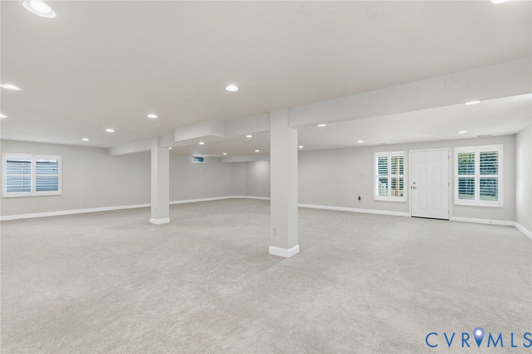 15750 Mosaic Creek Boulevard, Henrico, VA 23238 Expansive finished lower level walk-out with storage area and half-bath