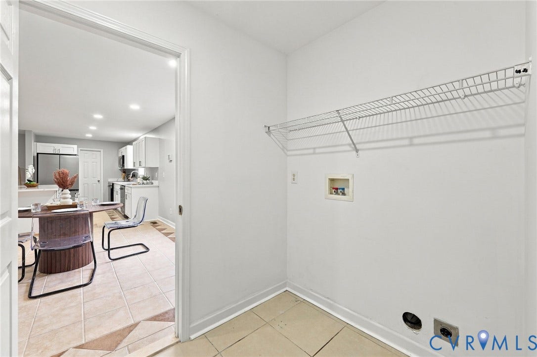 6409 Walmsley Boulevard, Chesterfield, VA 23224 Utility space featuring tile flooring and a wall-mounted wire shelving unit