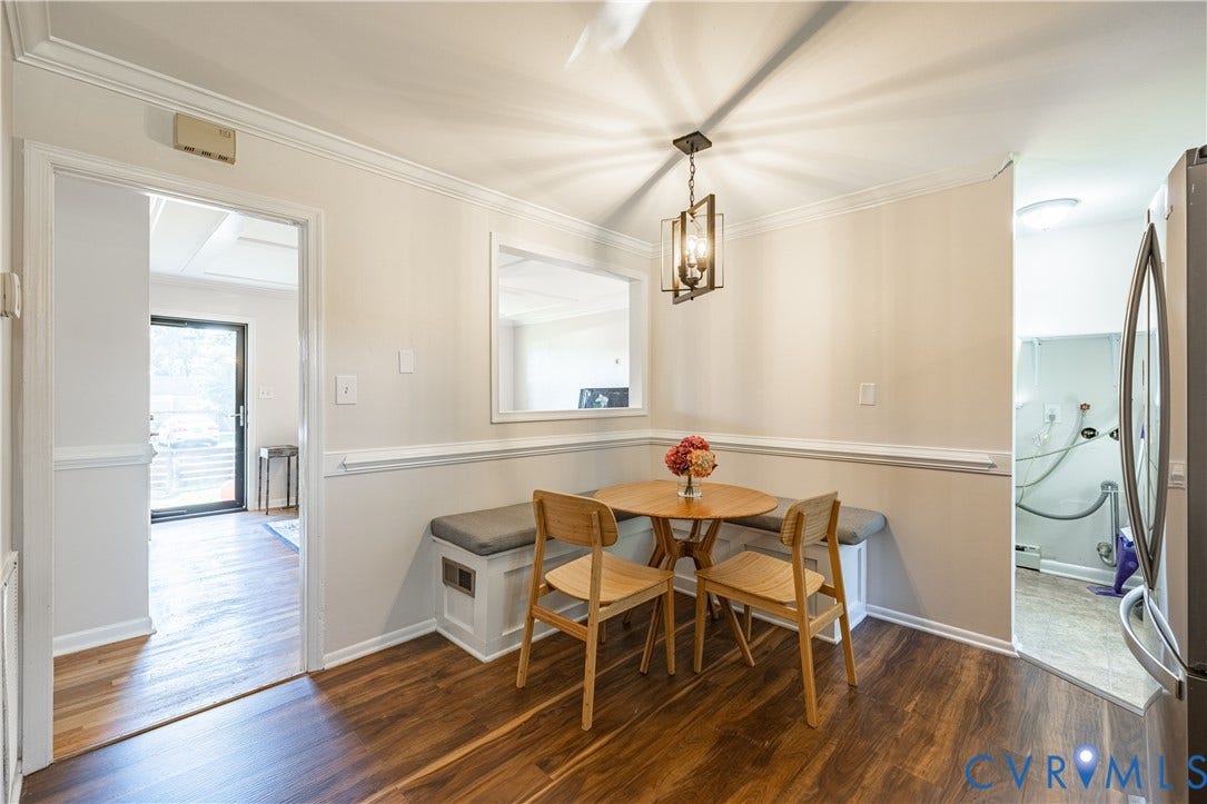 5312 Marian Street, Richmond, VA 23226 Wood-finish flooring throughout, crown molding, and a built-in banquette with storage