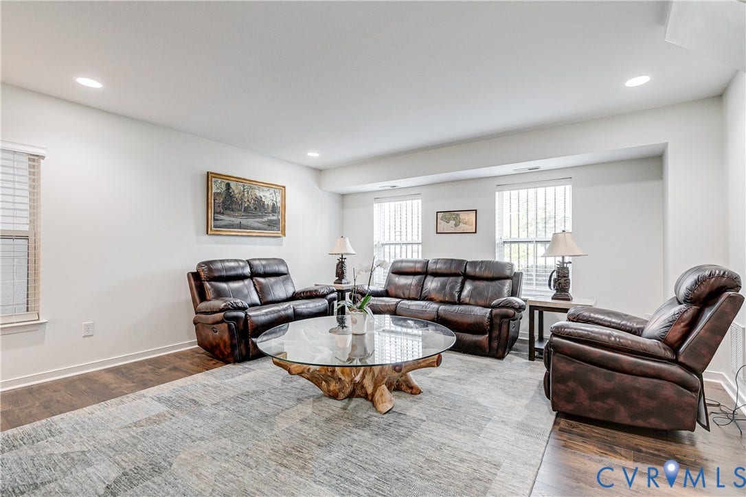 1733 W Cary Street, Richmond, VA 23220 Rec Room or Bedroom 4 featuring wood-finish flooring and multiple windows