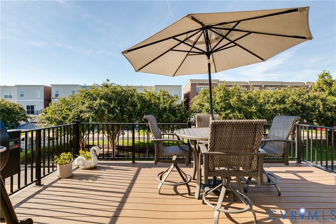 1733 W Cary Street, Richmond, VA 23220 Spacious outdoor deck and mature perimeter trees