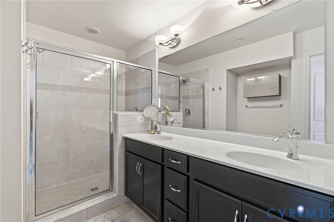3931 Liesfeld Place, West Broad Village, Henrico, VA 23060 Dual vanity with integrated sinks and chrome fixtures