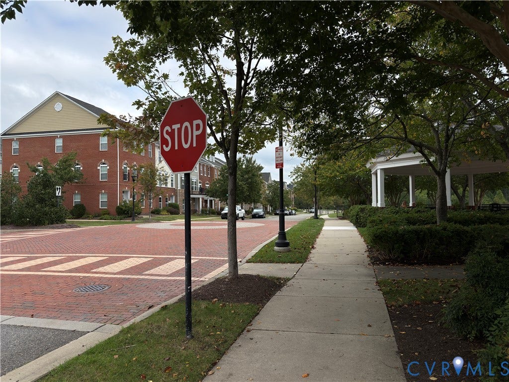 3931 Liesfeld Place, West Broad Village, Henrico, VA 23060 Brick paver street with crosswalks, sidewalk, and streetlights