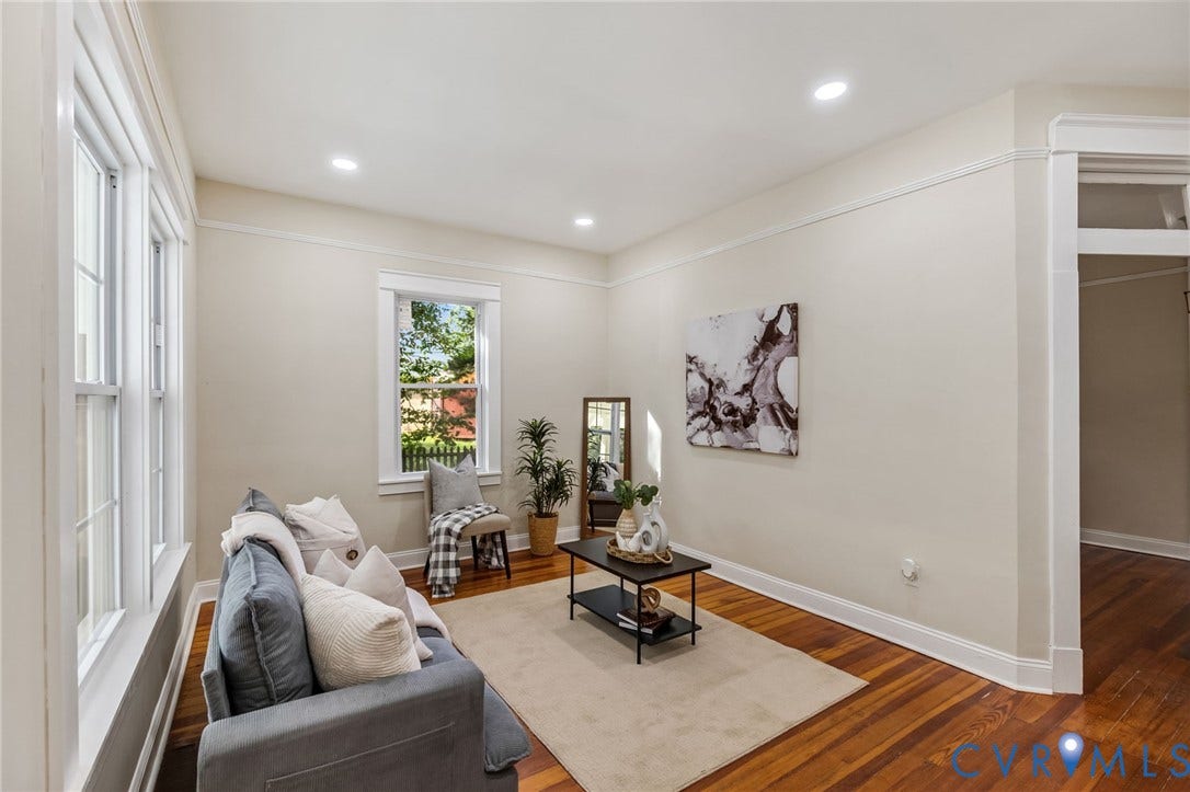 12105 Mathenay Drive, Mathenay, Chesterfield, VA 23831 Hardwood flooring, recessed lighting, crown molding, and bright windows with white trim