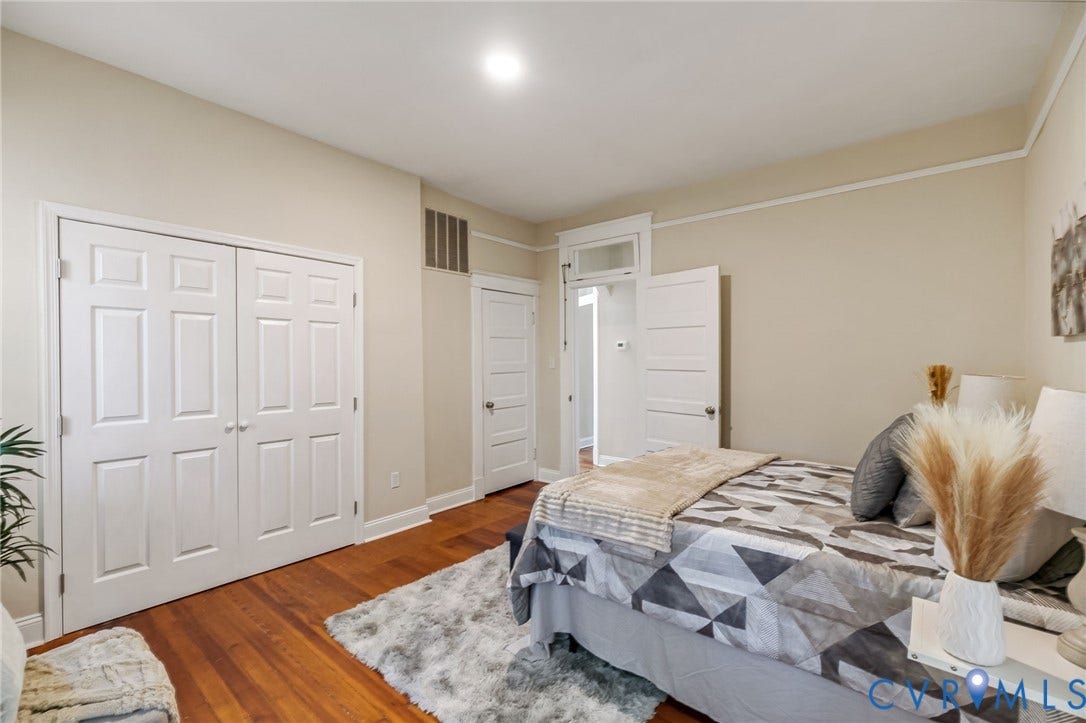 12105 Mathenay Drive, Mathenay, Chesterfield, VA 23831 Hardwood flooring, crown molding, white paneled doors, and recessed lighting