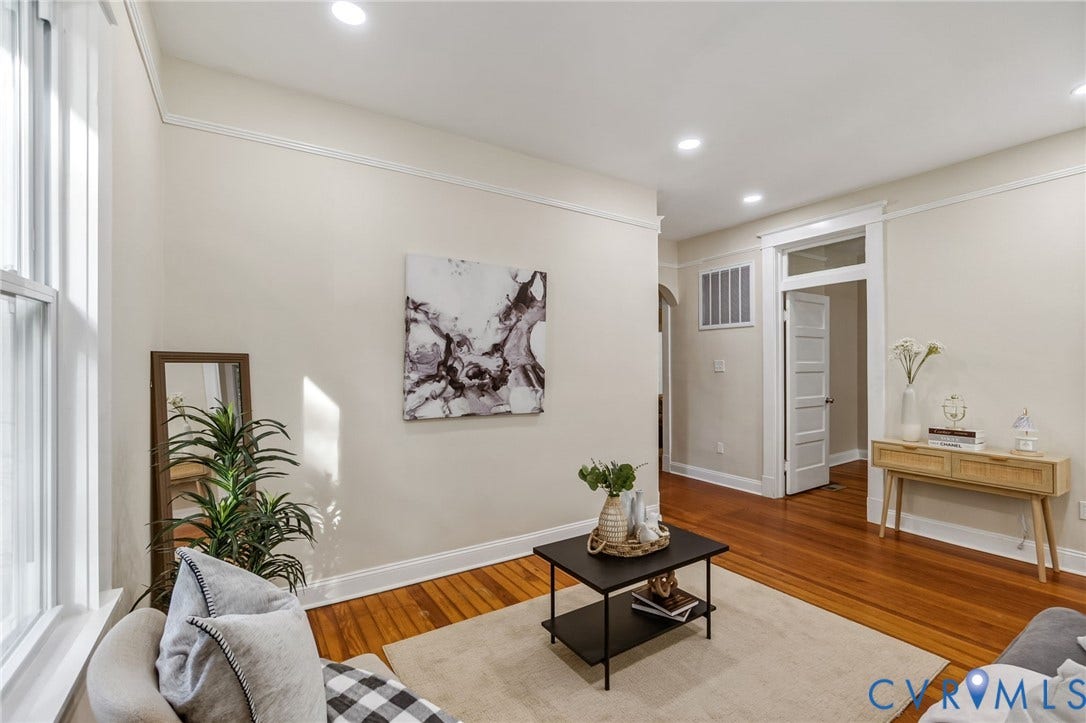 12105 Mathenay Drive, Mathenay, Chesterfield, VA 23831 Recessed ceiling lighting, crown molding, wood-finish flooring, and white trim throughout