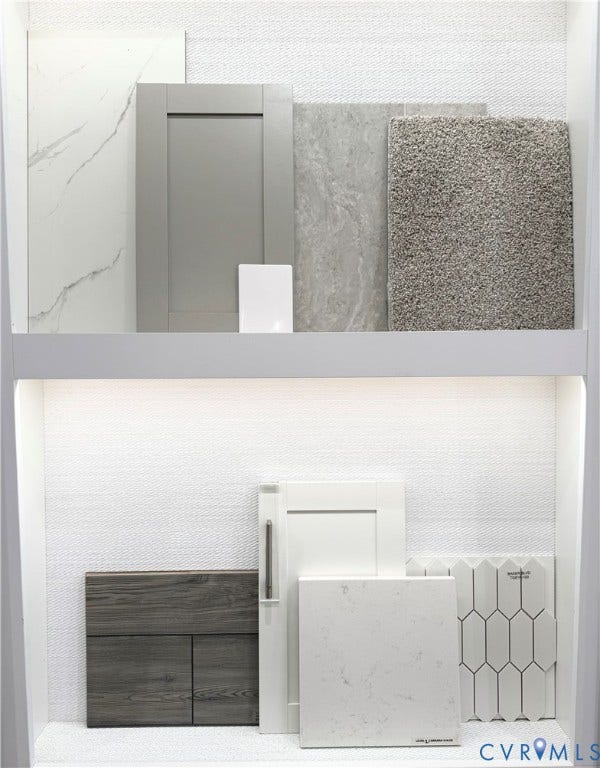 Design finishes selected for the home.