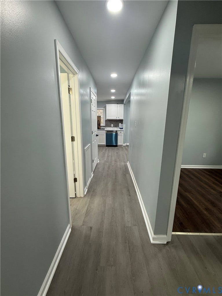 129 S Old Church Street, Petersburg, VA 23803 Hallway with dark hardwood / wood-style floors