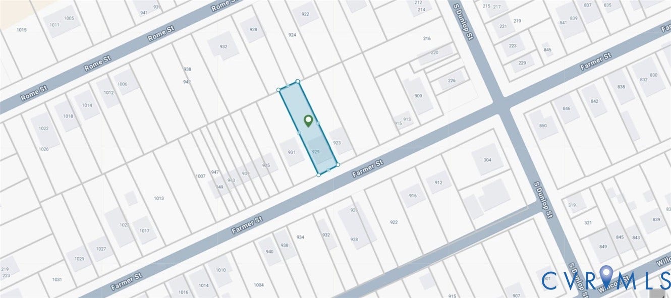 927 Farmer Street, Petersburg, VA 23803 Plat Map. Illustrating the property boundaries and street layout