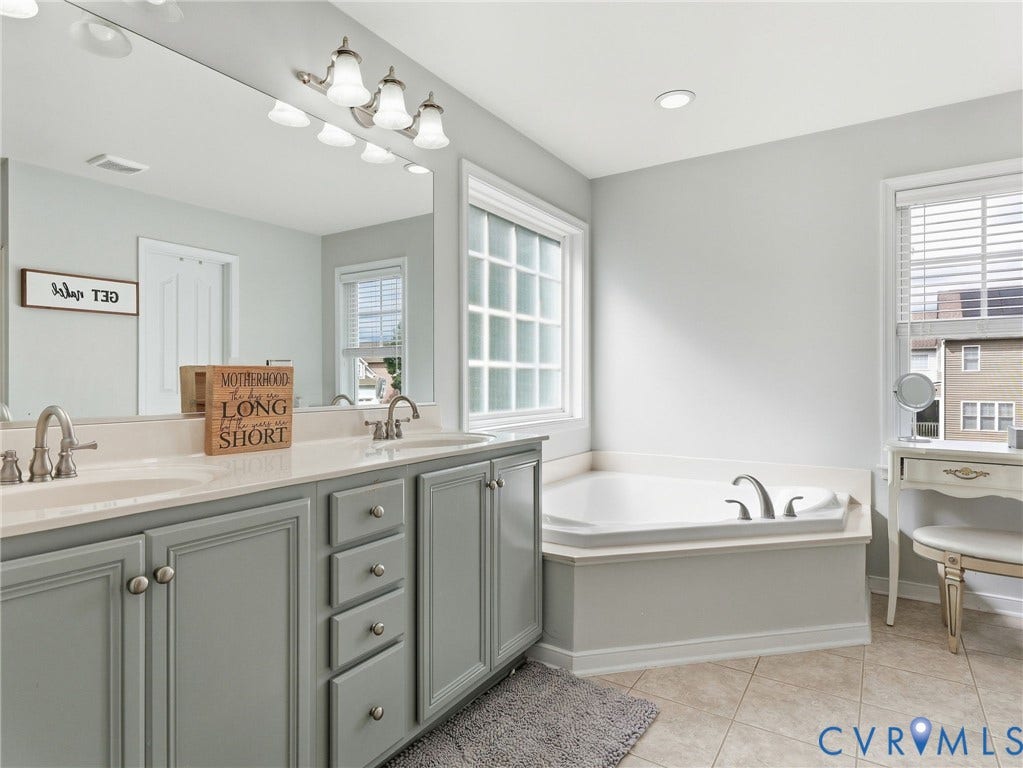 13925 Gorham Lane, Charter Colony, Midlothian, VA 23114 Dual vanity with undermount sinks and light-colored countertops