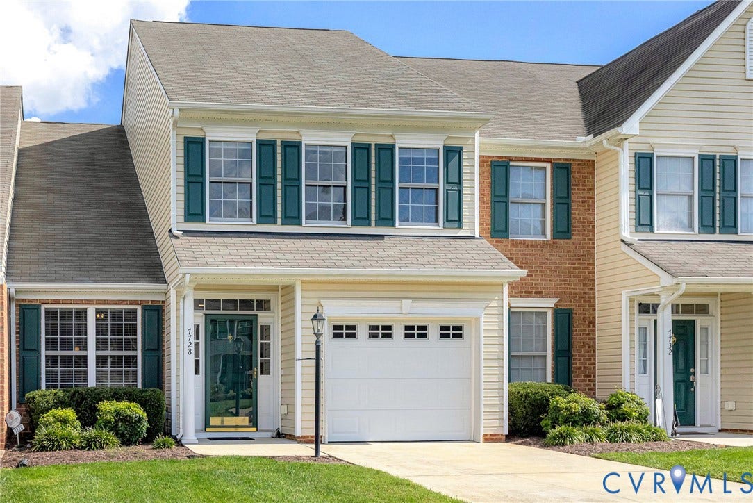7728 Marshall Arch Drive, Liberty Trace, Mechanicsville, VA 23111 Two-story residence featuring light-colored siding and a gabled roofline