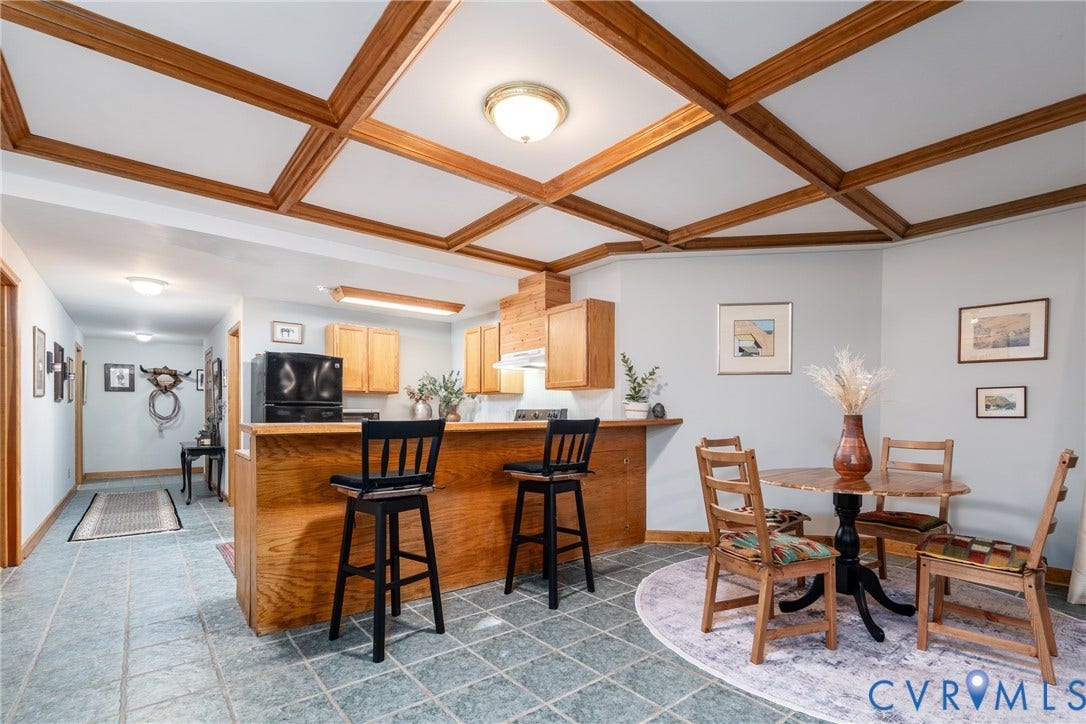 Lower Level Living Quarters with eat-in kitchen, bathroom, living room, 2 bedrooms, and a separate entrance. Perfect for working students, trainers, or grooms.