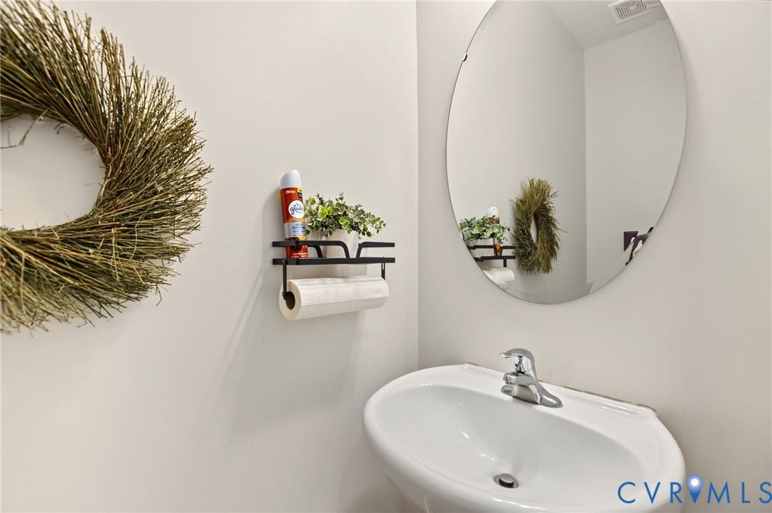 7101 Desert Candle Drive, Moseley, VA 23120 Half bath with Pedestal sink