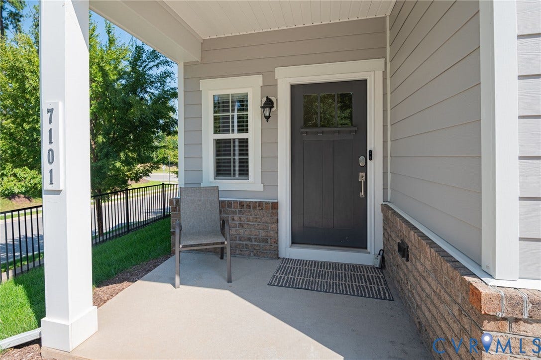 7101 Desert Candle Drive, Moseley, VA 23120 Covered porch entry
