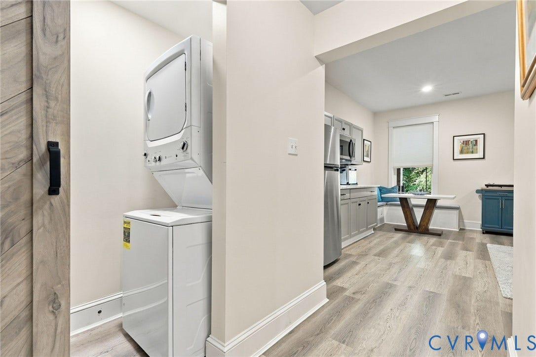Laundry area in basement