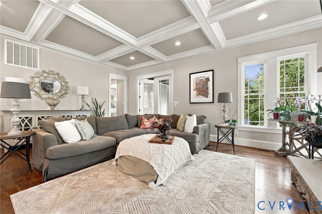 Wonderfully cosy family room leading to screened-in porch