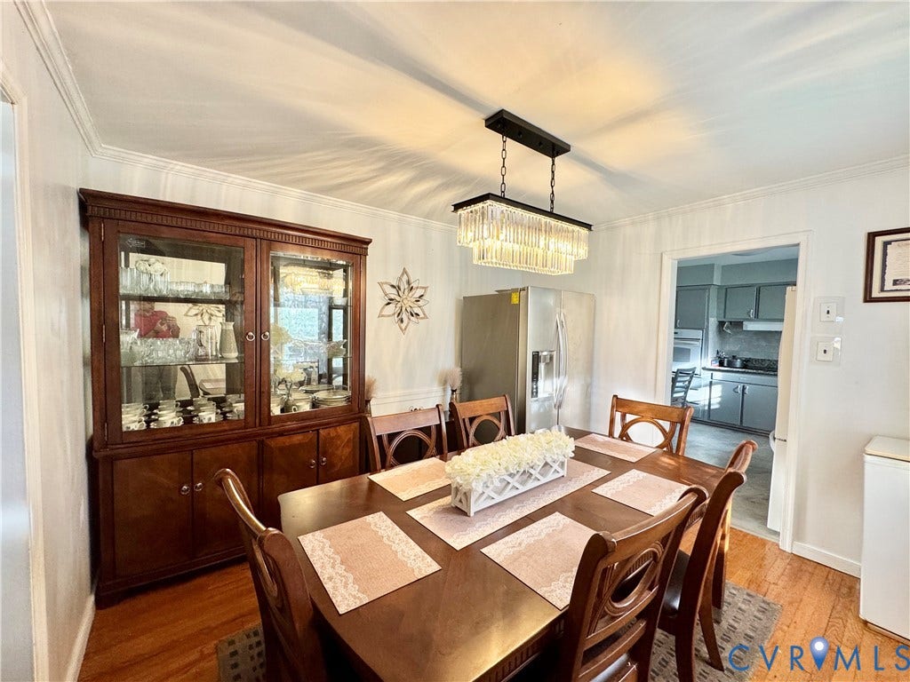 Recessed lighting with a contemporary rectangular chandelier