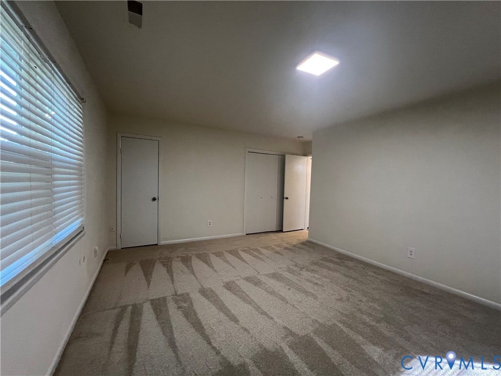 2112 Paramont Avenue, Collegue Park, Chesapeake, VA 23320 Recessed ceiling light, wall-to-wall carpeting, window with horizontal blinds, and a solid interior door