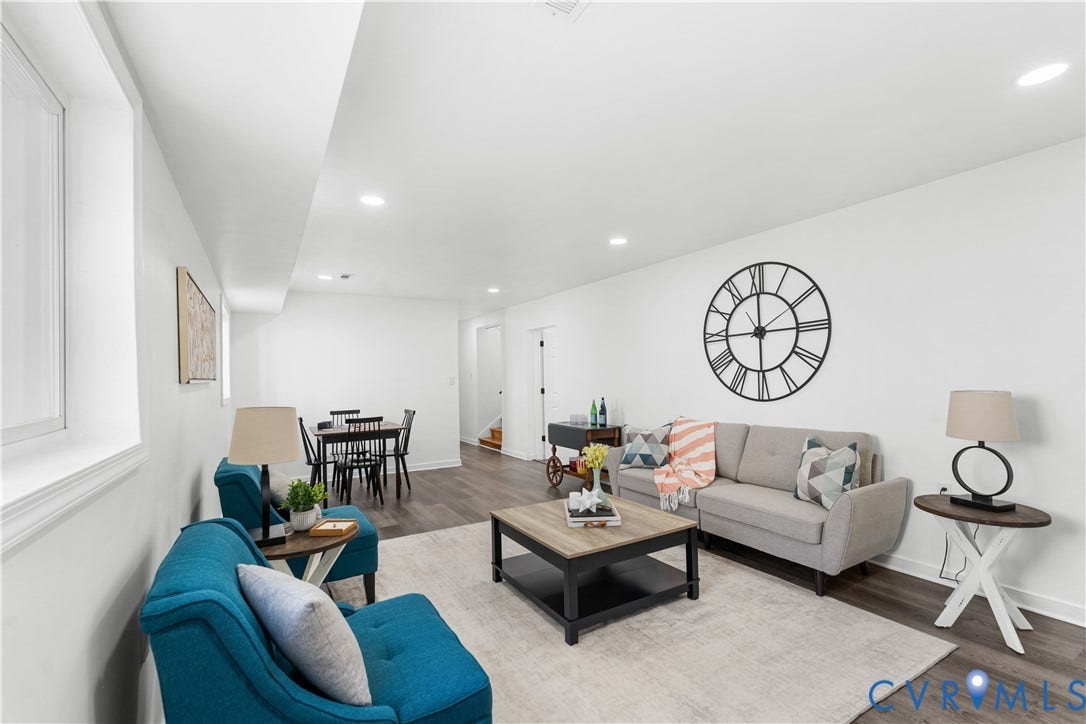 4911 Aqua Lane, Prince George, VA 23875 Recessed lighting, wood-finish flooring, white walls, and bright windows
