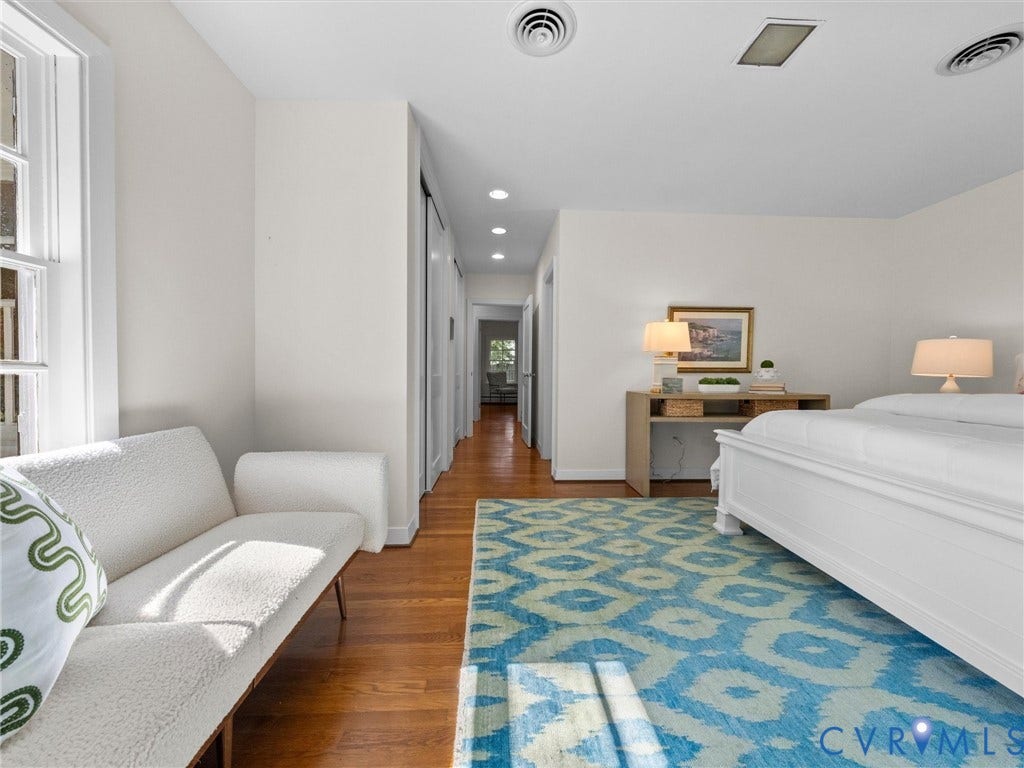 6208 Tapoan Place, Three Chopt, Richmond, VA 23226 Hardwood flooring, recessed lighting, white walls, and a window with multiple panes