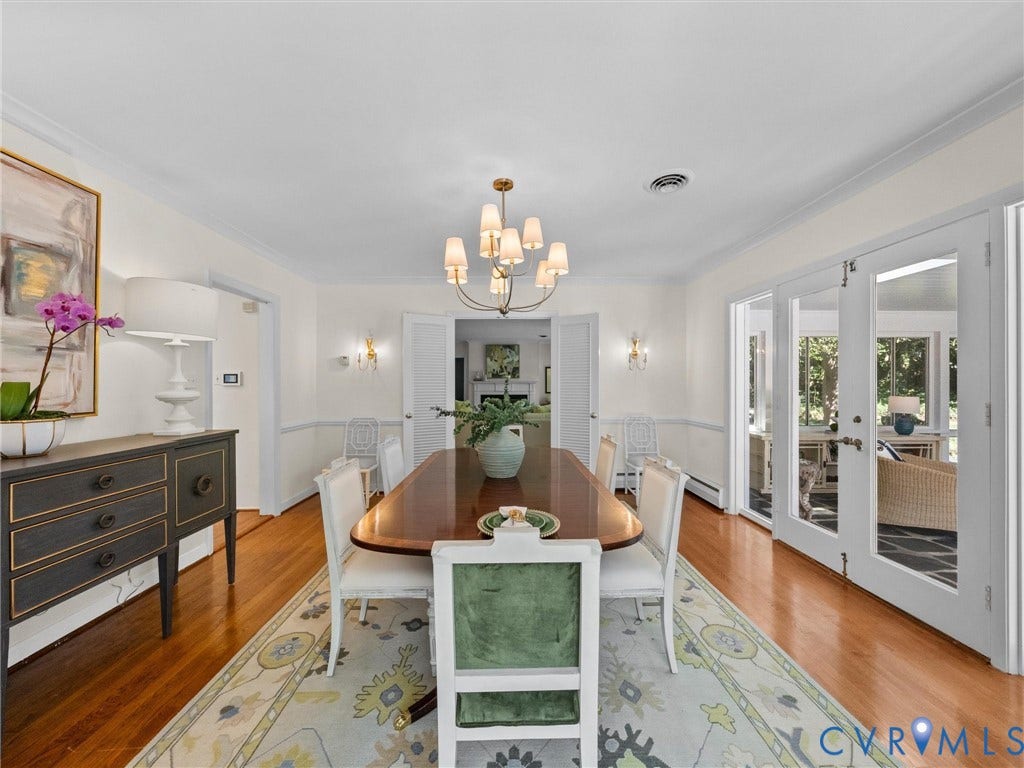 6208 Tapoan Place, Three Chopt, Richmond, VA 23226 Hardwood flooring complemented by crown molding and chair rail detailing