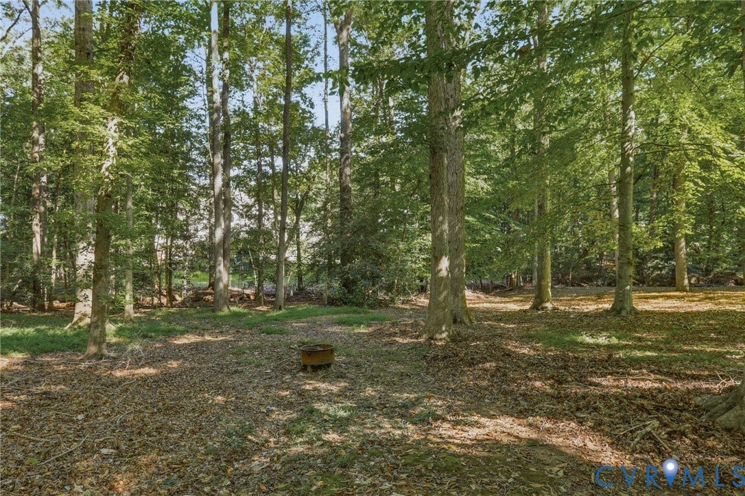 Wooded section in back