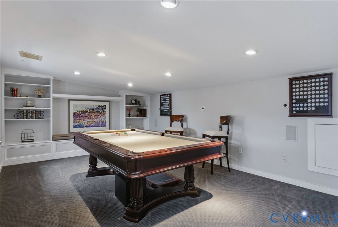 2624 Park Avenue, The Fan District, Richmond, VA 23220 Recessed lighting illuminating the room with built-in shelving