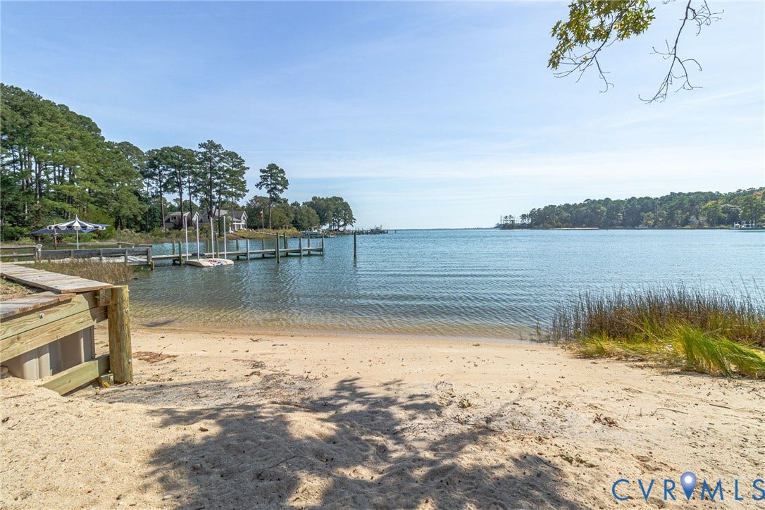 Sandy beach frontage with direct water access