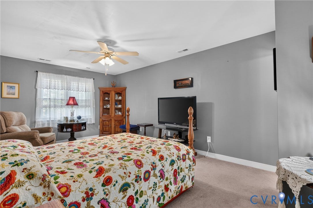 3647 Cedar Plains Road, Sandy Hook, Sandy Hook, VA 23153 Room with neutral-toned carpeting, light gray walls, and a white ceiling