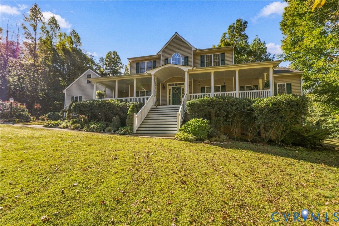 3647 Cedar Plains Road, Sandy Hook, Sandy Hook, VA 23153 Expansive front lawn with mature trees and established landscaping