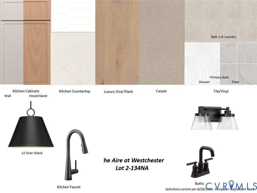 Collage shows design finishes in the home.