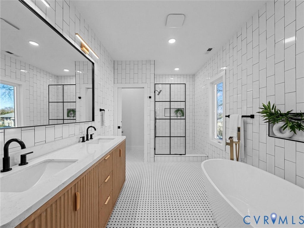 2202 3rd Avenue, Northside, Richmond, VA 23222 Dual vanity with undermount sinks and matte black fixtures